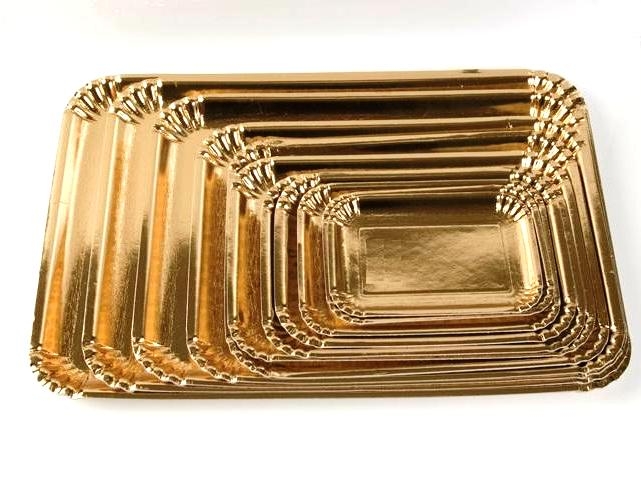 Vassoio rettangolare oro - Papetti Carta